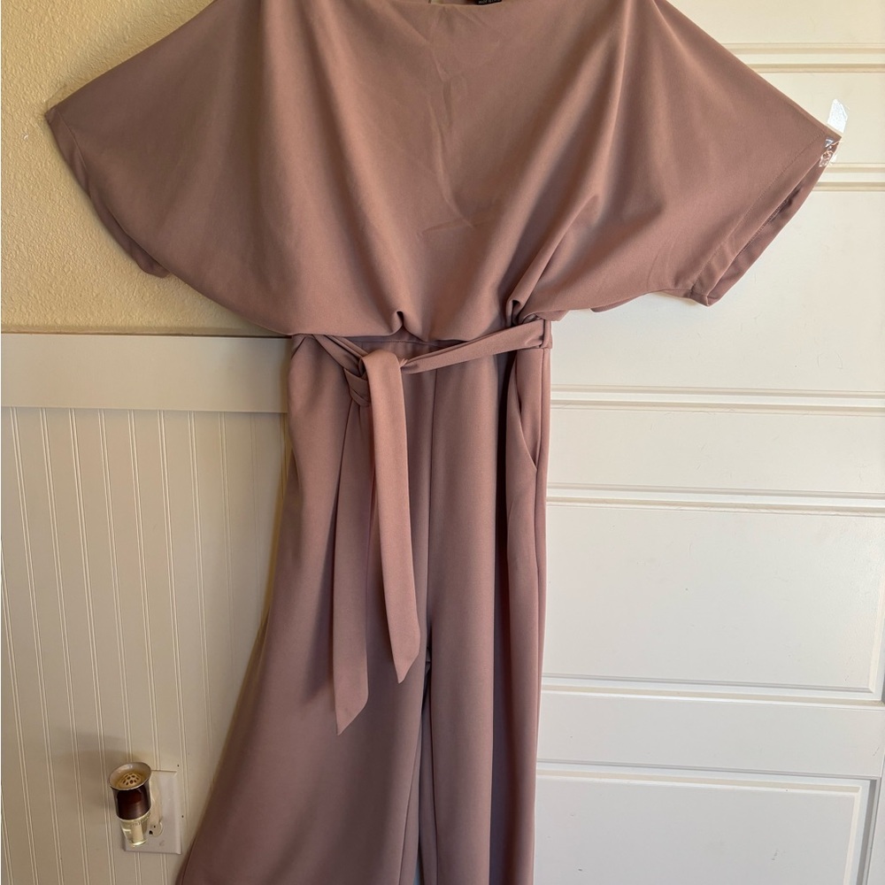 AX Paris Soft Pink Jumpsuit with Belt